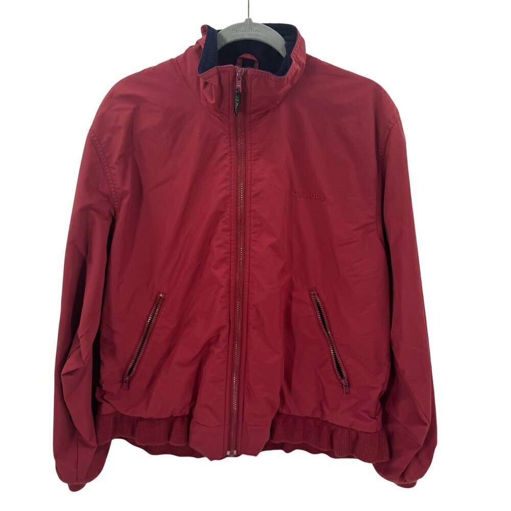 L.L. Bean Burgundy Fleece-Lined Jacket Mens Size M